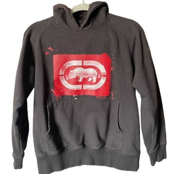Ecko Unltd Kid’s Vintage 90s Black Rhino Splatter Pullover Hoodie (Med) - Picture 7 of 14